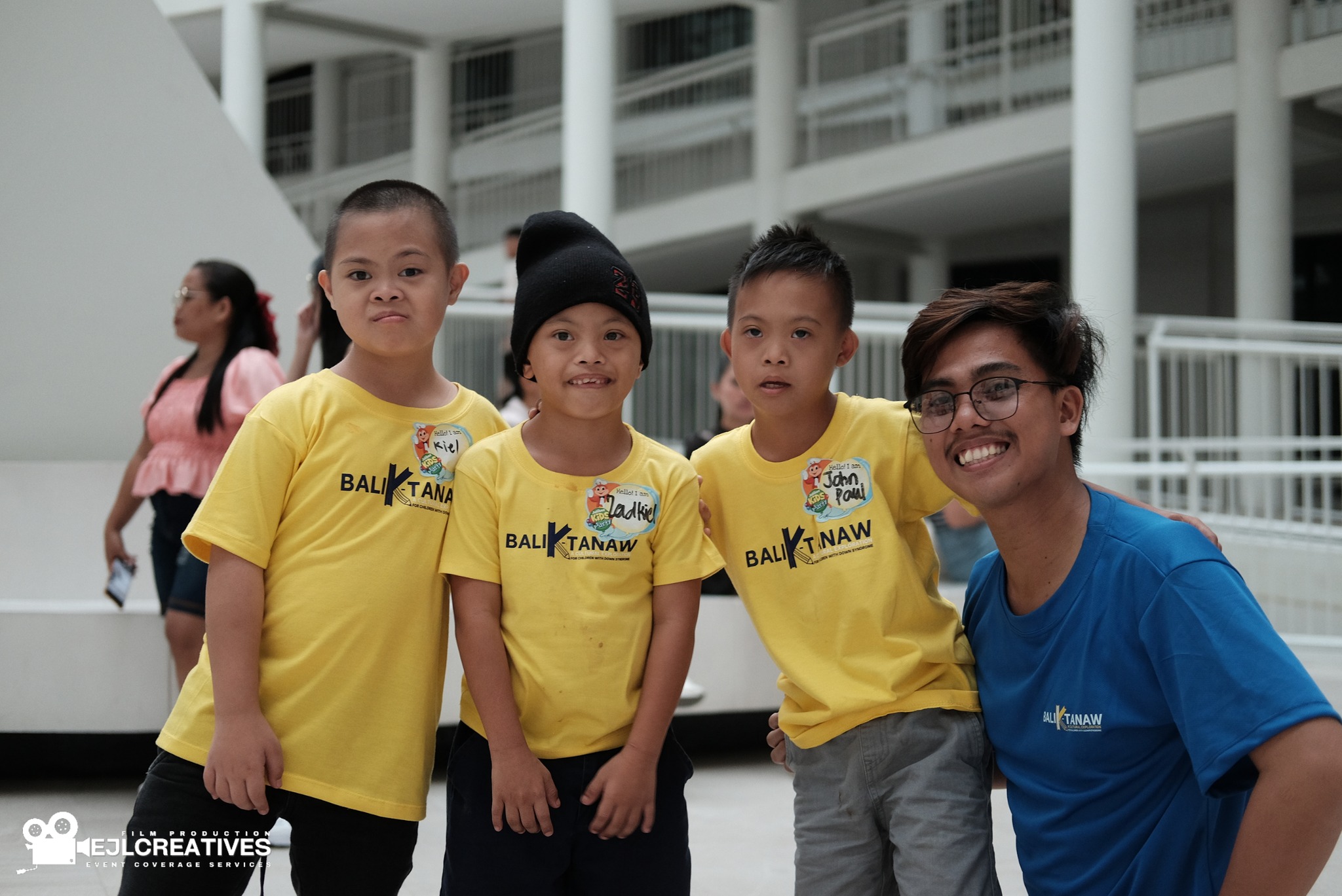 A group of people gathered together